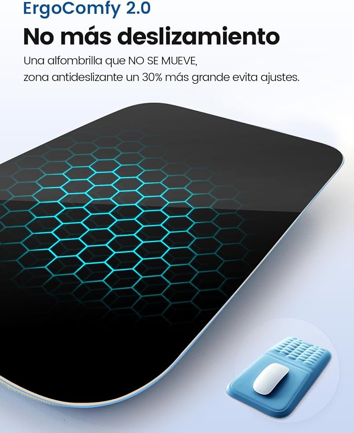 Vaydeer Ergonomic Mouse Pad with Wrist Support – Memory Foam Mousepad with Massage Bulge & Non-Slip PU Base, Relieves Carpal Tunnel Pain, Ideal for Computer, Laptop, Office & Home (11.7×7.6 in, Blue)