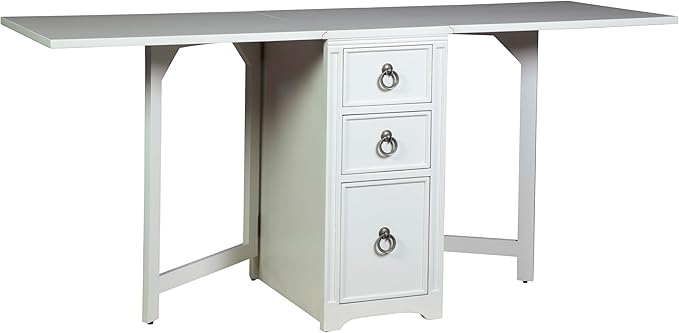 Hekman Drop Leaf Desk - Solid Wooden Writing Table with Storage, Executive Workstation with 3 Drawers, 2 Hanging Leaves, Study Desk for Small Spaces, Modern Secretary Table, Home Office Furniture