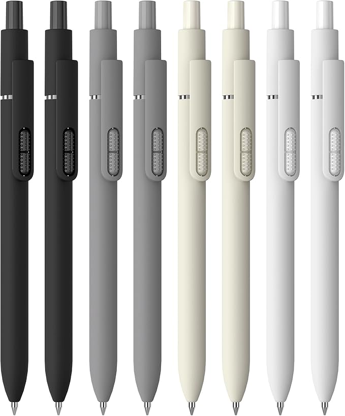 8 Pcs Black Ballpoint Pens - 1.0mm Medium Point Smooth Writing Black Ink Ball Point Pens | High-end Long Lasting Retractable Pen for School, Home, Office (Classic-8pcs)