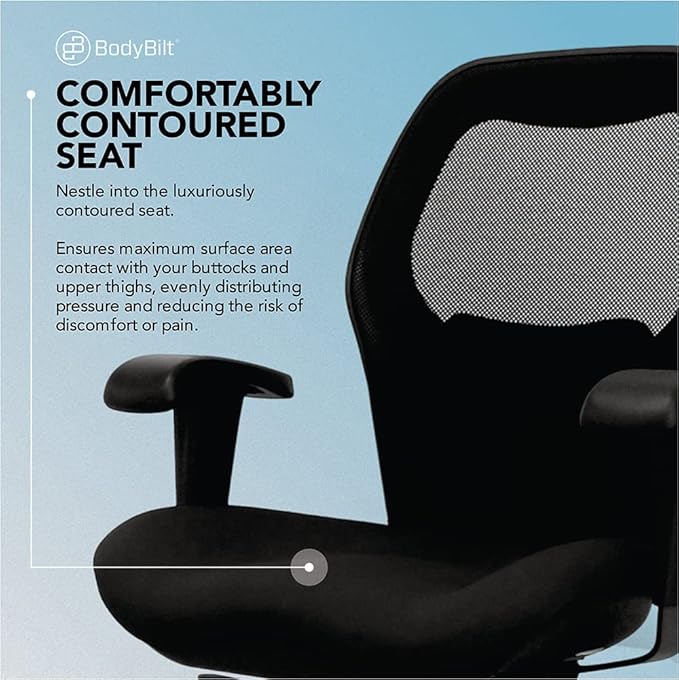 Seating Sola LT Ergonomic Office Chair | Comfortable Mid Back Computer Chair | Back Support Office Chair | Ultra-Soft | Ergonomic Lumbar Support Chair | Swivel Computer Task Chair