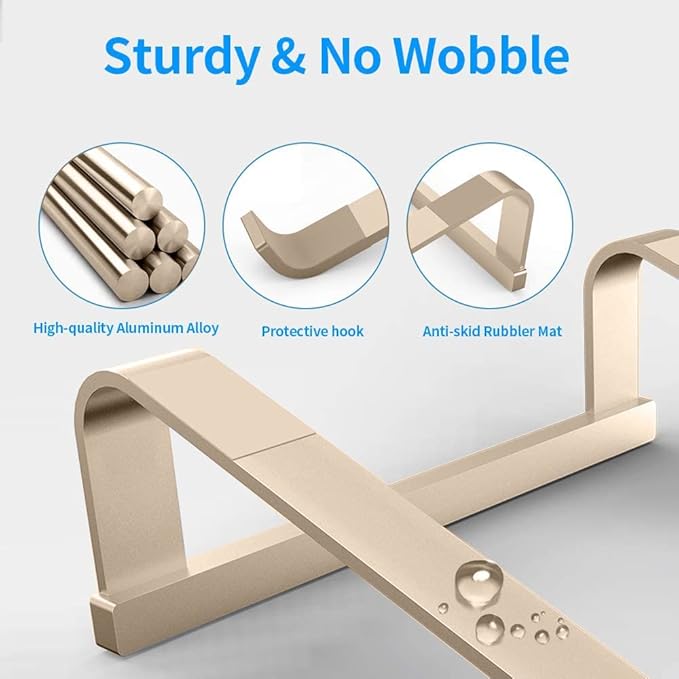 MacBook Pro Stand - Aluminum Computer Riser for 12-16.2 inch Laptops, Cooling Stand for Mac, HP, Dell & More (Gold)