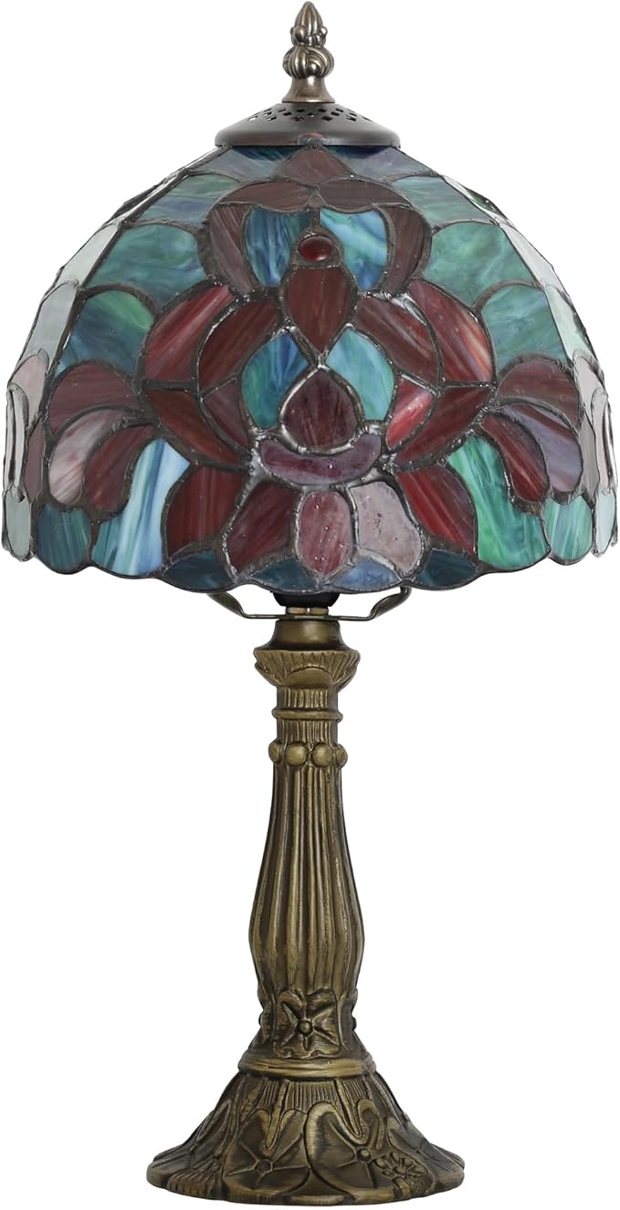 Tiffany lamp 8-inch Vintage Stained Glass Table lamp are Suitable for bedrooms Bedside, Living Rooms Night Lights and Home Offices