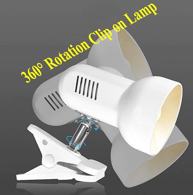 Sun-Rising Rong&LAN Desk lamp,360° Rotation Clip on Lamp Portable Book Reading Light,Clamp on Desk/Table/Bunk Bed/Cupboard Home Lighting, (Seven Colors for Your Choice) Black