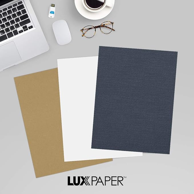 LUXPaper 8.5" x 11" Cardstock | Letter Size | Nautical Blue Linen | 100lb. Cover | 250 Qty
