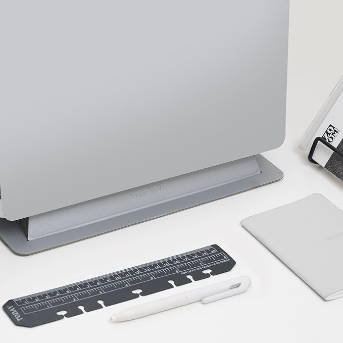 SenseAGE Laptop Stand for Desk, Office, Ergonomic Notebook Stand, Foldable & Portable Travel FlatStand, Lightweight, Anti-Slip, Compatible with MacBook Air, Pro, and Up to 15.4" Laptops (Silver)