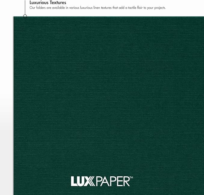LUXPaper 9.5" x 12" Certificate Holders | Green Linen | 100lb. Cover | 250 Qty
