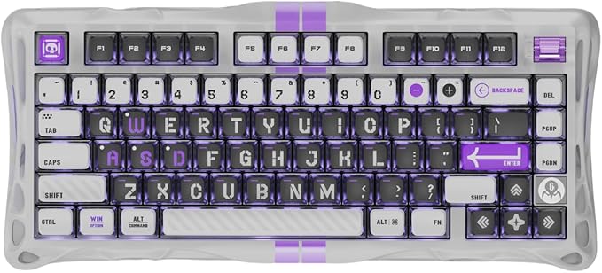 GravaStar Mercury V75 HE Keyboard – 75% Hall‑Effect Magnetic‑Switch Gaming Keyboard, 79‑Key, 8000 Hz Polling, 0.005RT, Wired USB-C, RGB Backlit, Adjustable Actuation, Semi‑Aluminum Chassis -Mecha Gray