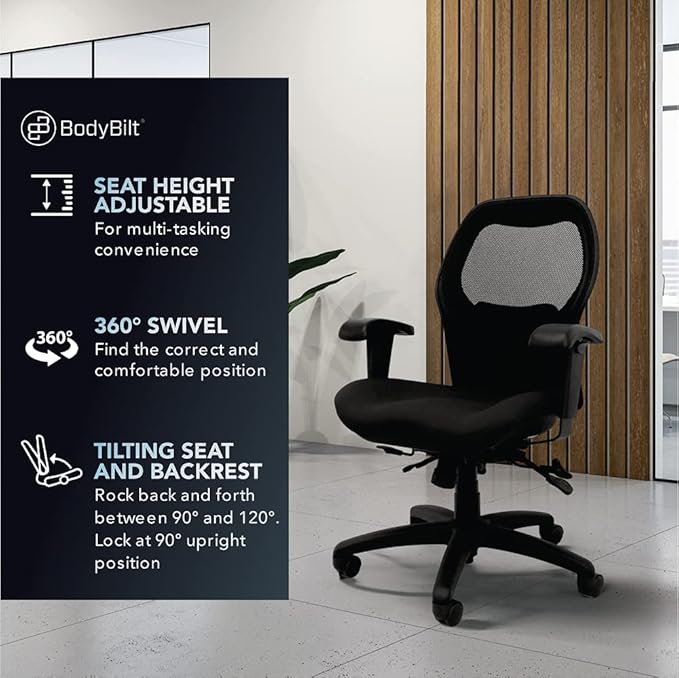 Seating Sola LT Ergonomic Office Chair | Comfortable Mid Back Computer Chair | Back Support Office Chair | Ultra-Soft | Ergonomic Lumbar Support Chair | (Sapphire Blue)