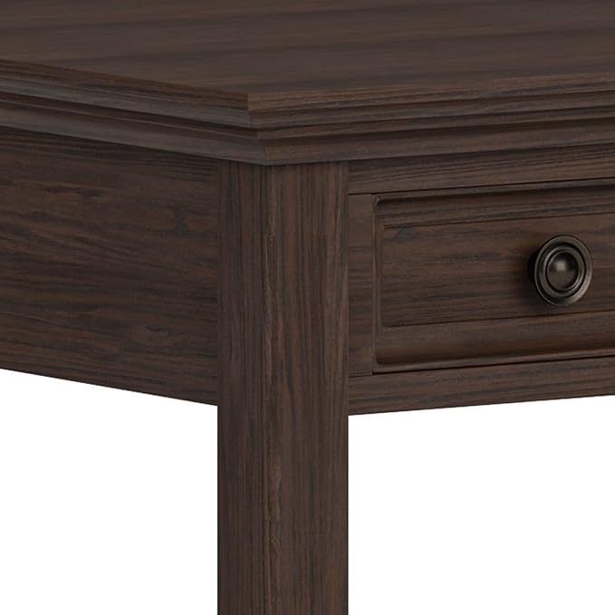 SIMPLIHOME Amherst SOLID WOOD Transitional 54 Inch Wide Desk in Farmhouse Brown, For the Office Desk, Writing Table, Workstation and Study Table