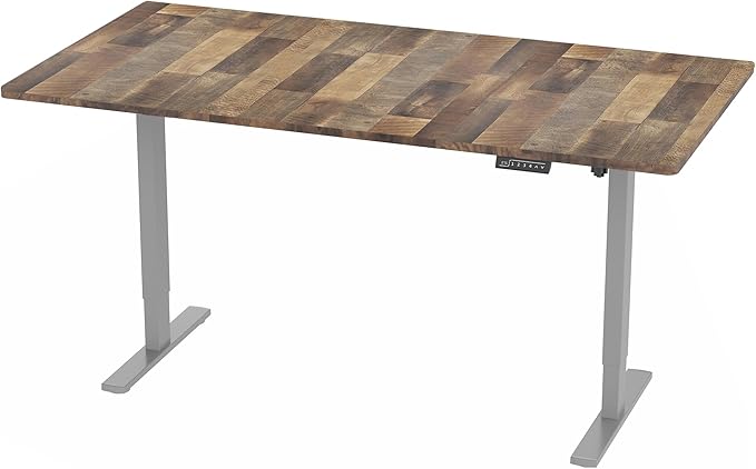 VIVO Electric 71 x 36 in Standing Desk, Memory Height Adjustment, 1B Series, Reclaimed Wood Top Gray Frame, DESK-KIT-1G7P-36