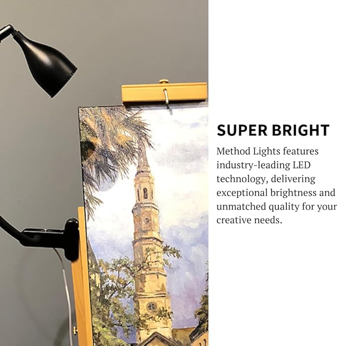Method Lights ML-EL Smart Easel Light LED for Artists - Long Life Rechargeable Battery & Remote Control