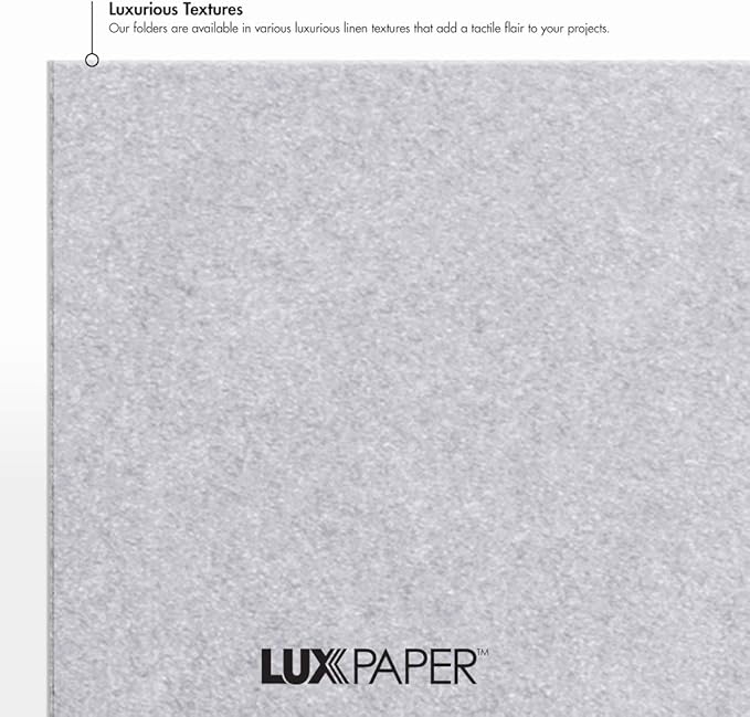 LUXPaper 9.5" x 12" Certificate Holders | Silver Metallic | 105lb. Cover | 50 Qty