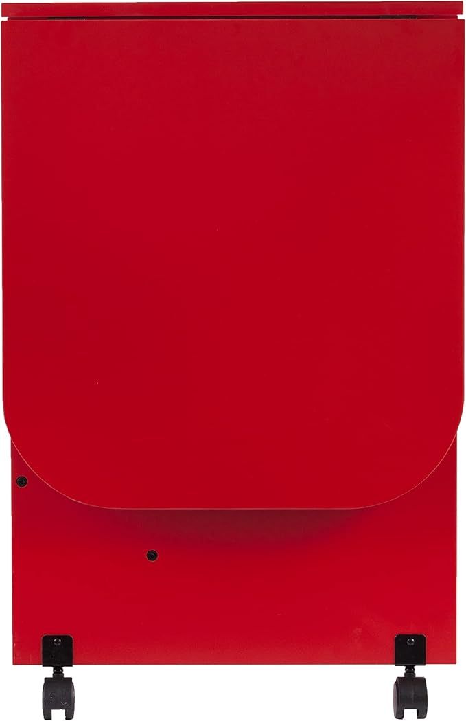 SEI FURNITURE Southern Enterprises Expandable Rolling Sewing Station Craft Table, Red