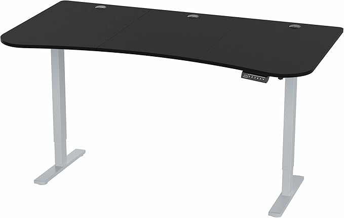VIVO Electric 63 x 32 in Standing Desk, Memory Height Adjustment, 1B Series, Black Carbon Fiber Top Gray Frame, DESK-KIT-1G1R
