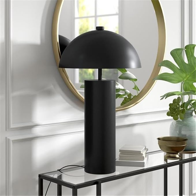 York 27" Tall Table Lamp with Metal Shade in Blackened Bronze/Blackened Bronze