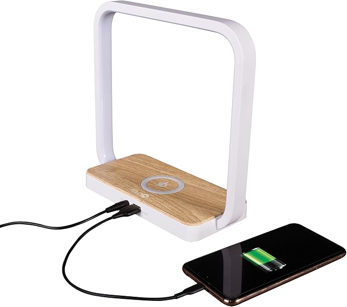 OttLite Wireless Charging Station and Night Light, White