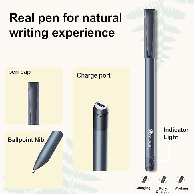 Smart Pen with Real Paper Notebook, Digital Pen for Note Taking, Smart Writing Set, Real-time Sync for Digitizing, Smart Notebook, 5 X 8inch, Navy, Storing,Sharing Paper Notes via APP for Android/IOS
