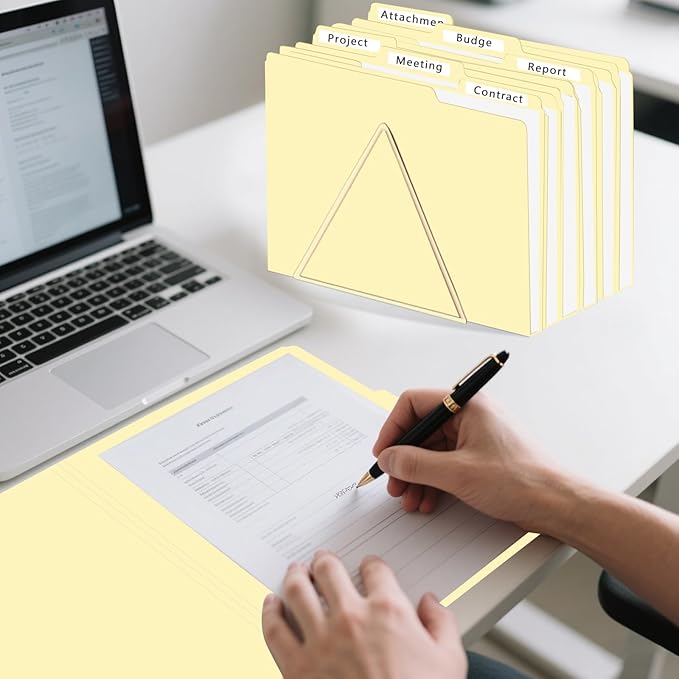 Manila Folders, HERKKA 270 Pack 1/3 Cut Tab File Folders, Manila Folders 8.5 x 11 Designed for Office and Classroom Use, Letter Size