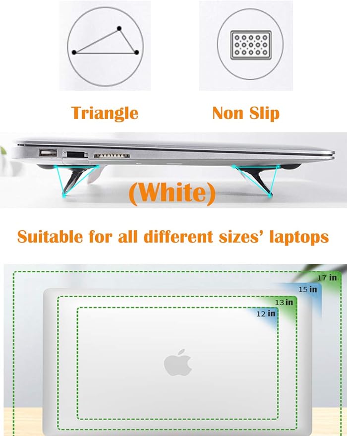 Keyboard Stand Lift Riser,Ergonomic Tilt Keyboard Prop Up Computer Elevator Stand Holder,Mini Invisible Phone Pad Laptop Stand,Foldable Travel Tablet Notebook Mount Cooler for MacBook Dell HP(2,White)