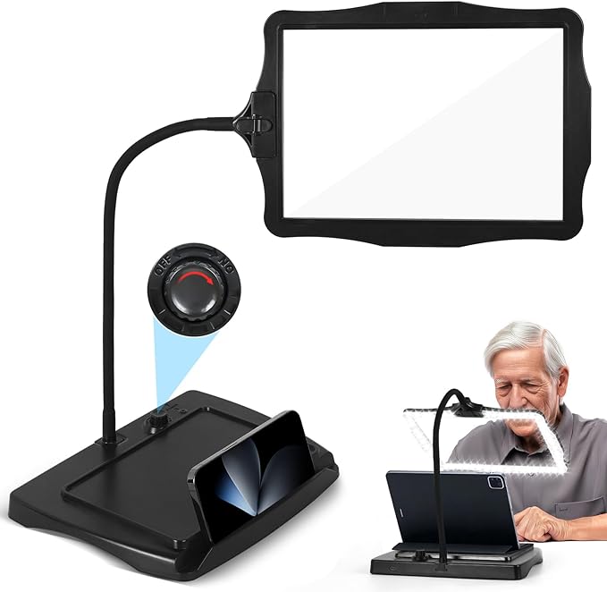 Magnifying Glass with Light and Stand 50 Ultra-Bright LEDs Large Magnifying Lamp with Light Magnifying Glass on Stand Hand-Free with 360° Flexible Gooseneck for Close Work Reading Repair Crafts