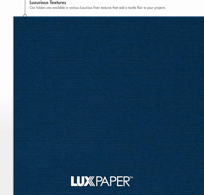 LUXPaper Certificate Holders for 8 1/2 x 11 Certificates or Documents in 100 lb. Nautical Blue Linen, Display Folder for Paper Awards, 100 pack, Holder Size 9 1/2 x 12 (Blue)