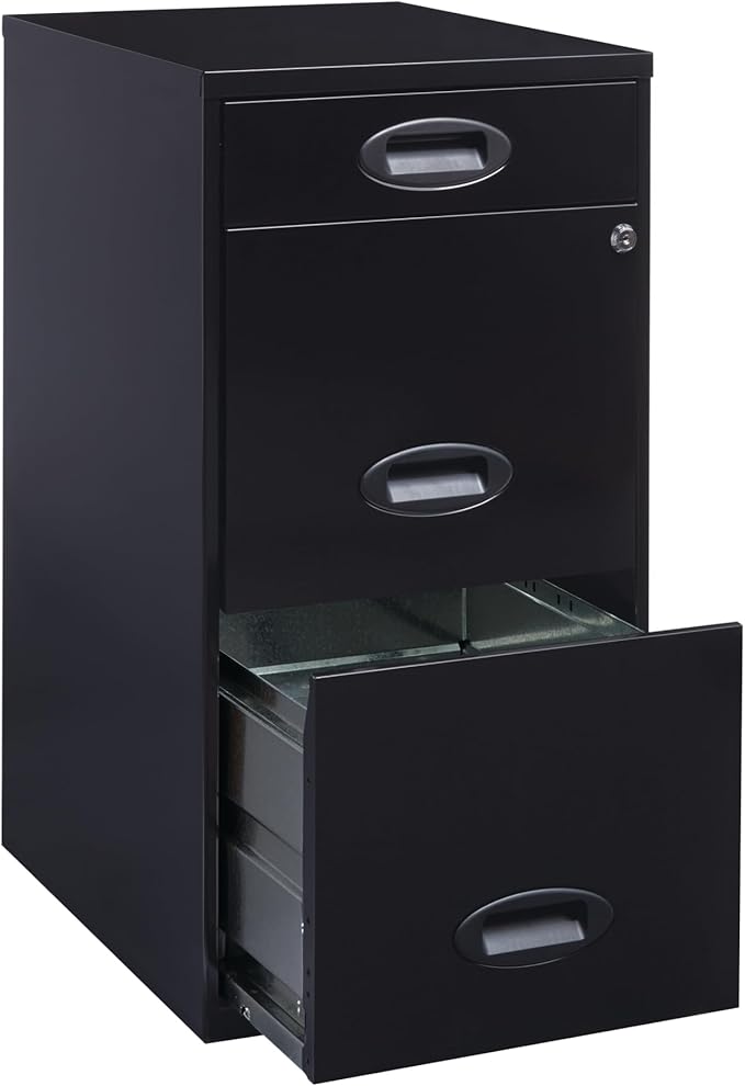 Realspace® SOHO 18"D 3-Drawer Organizer Vertical File Cabinet, Black