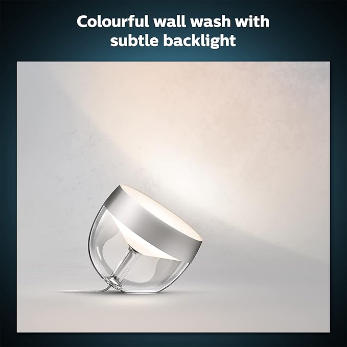 Philips Hue Iris Smart Table Lamp, Silver - White and Color Ambiance LED Color-Changing Light - 1 Pack - Control with Hue App - Compatible with Alexa, Google Assistant, and Apple Homekit
