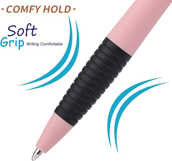Pens Bulk, 60Pack Morandi Gripped Slimster Bulk Ballpoint Smooth Writing No Smear, Black Ink 1.0mm, Wholesale Click Retractable Server Pens, School Office Supplies