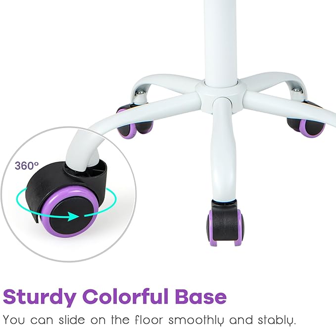 POWERSTONE Small Desk Chair with Wheels Home Office Chair Mid Back Armless Computer Task Chair Adjustable Swivel Rolling Chair for Small Space Purple