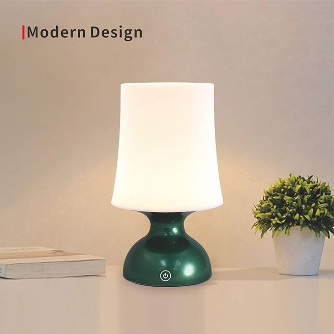 LED Green and White Lamp, Nordic Style Table lamp, Minimalist Desk Lamp, Battery Table Lamp,Cordless Table Lamp,Christmas Gift