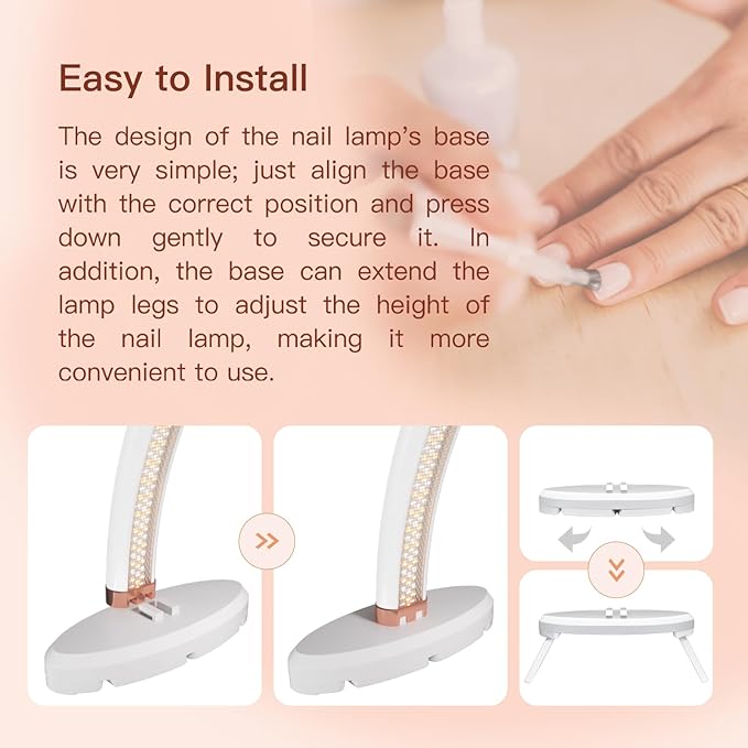 Half Moon Light for Nail Desk,24 inch Half Moon Lamp,Portable Ring Light for Eyelash Extensions,Suitable for Nail Beauty Crafts Sculpture,Brightness Adjustable