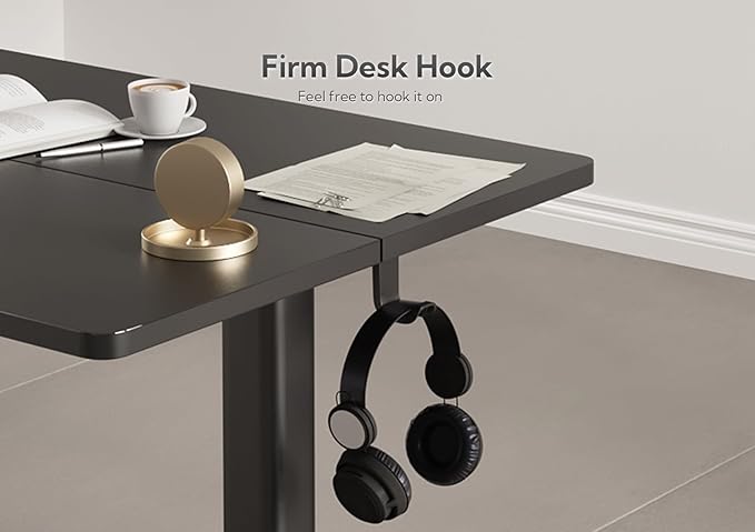 YDN Standing Desk, Height Adjustable Computer Desk with Keyboard Tray, 48 Inch Black Ergonomic Desk for Home Office and Gaming