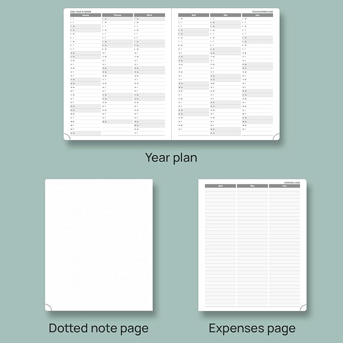 POPRUN Planner 2025-2026 (Large - 8.5'' x 10.5'') Academic Weekly Calendar (July 2025 - June 2026) with Hourly Time Slots, Monthly Tabs, 100GSM Thick Papers, Leather Soft Cover - Burgundy Red
