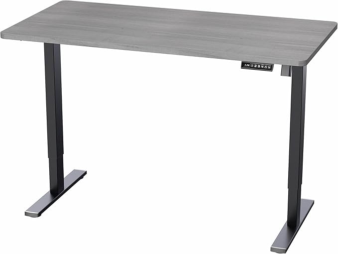 VIVO Electric 55 x 28 in Standing Desk, Memory Height Adjustment, 1B Series, One-Piece Dark Gray Top, Black Frame, DESK-KIT-1B55G
