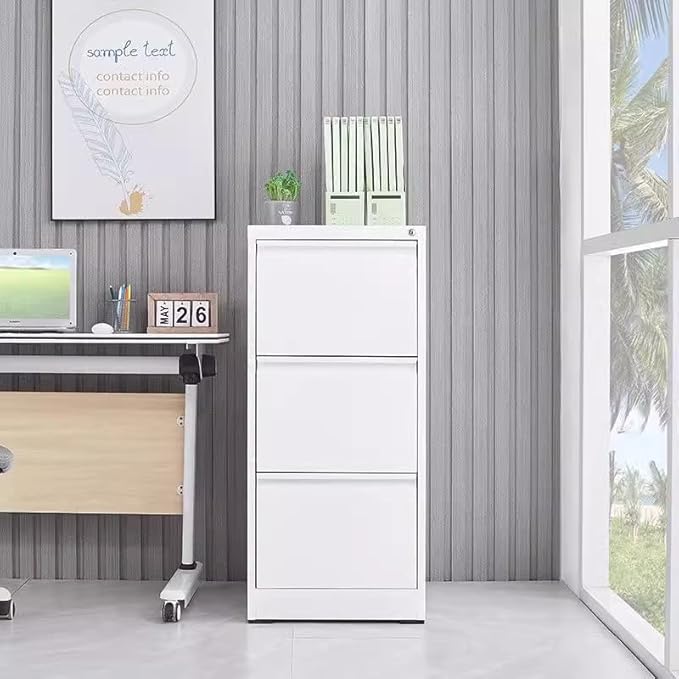 3 Drawer File Cabinet with Lock,Heavy Duty Vertical Filing Cabinets for Home Office, File Storage Cabinet for Letter/Legal/A4/F4 Size File,Assembly Required