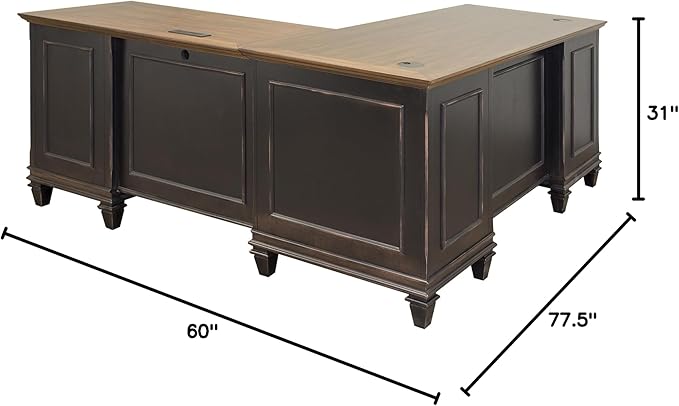 Martin Furniture Hartford L-Shaped Desk, Brown
