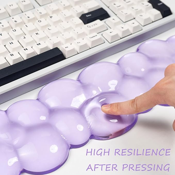 Purple Cloud Wrist Rest Set, Gel Wrist Rest for Keyboard and Mouse, Wrist Rest for Computer Keyboard 60%/68%/75%,Comfort & Support for Typing and Gaming