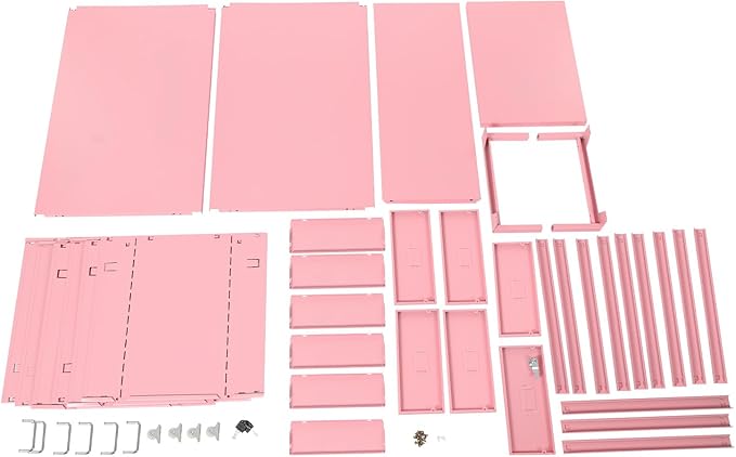 6 Drawers Rolling File Cabinet, Pink Metal Filing Cabinets with Lock, 27 inch H Vertical Filing Cabinet Under Desk for Home Office, Heavy Duty Metal Storage Cabinet for A4/Letter/Legal Size File