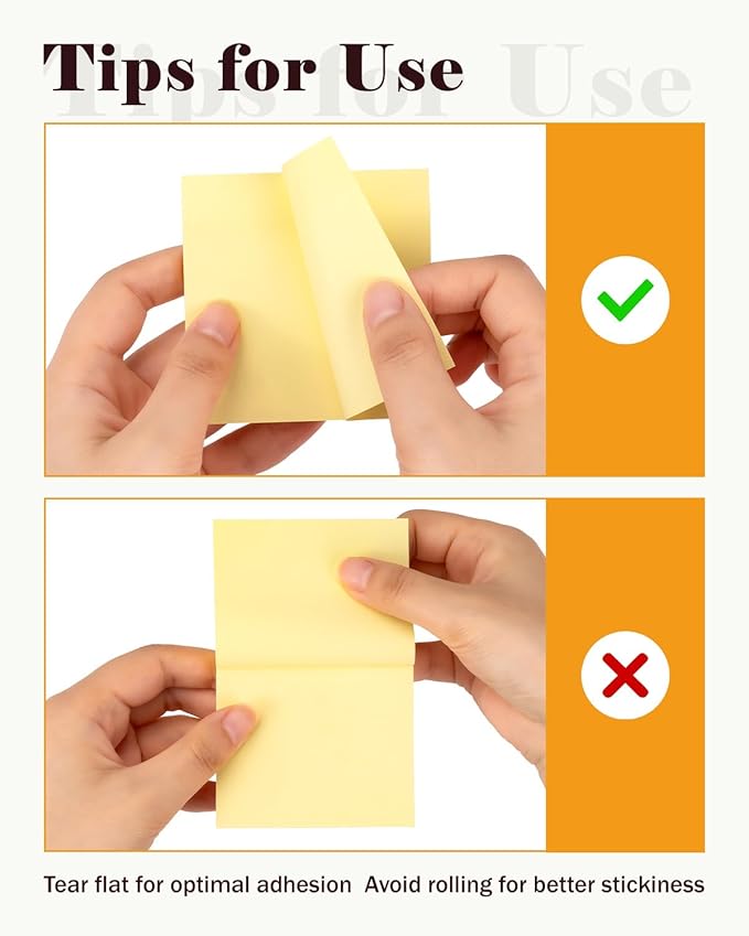 Sticky Notes 3x3 in 3600 Sheets 48 Pads Yellow Self-Stick Memo Pads Clean Removal Durable Adhesive for Office School Home 75 Sheets/pad