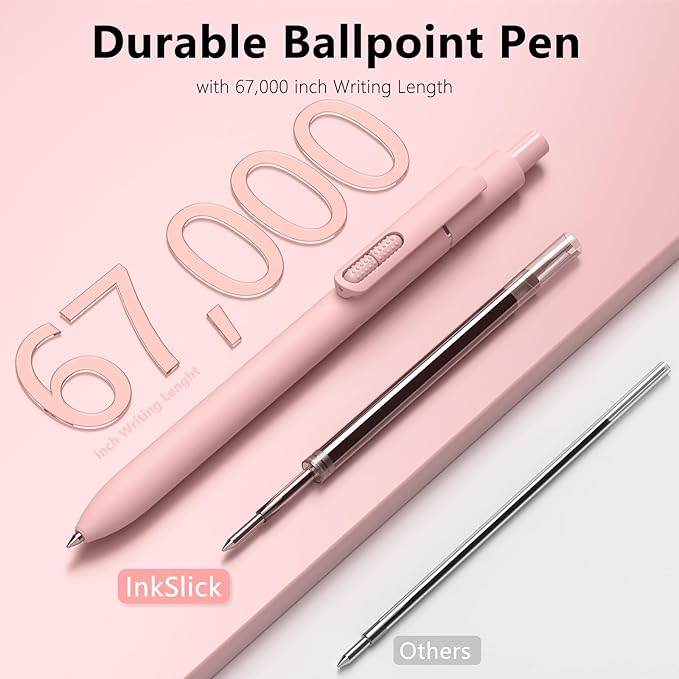 16 Pack Black Pens - 1.0mm Medium Point Ballpoint Pens | Smooth Writing Retractable Black Ink Pen for Nurses, Women, Adults, School, Office (Morandi-16pcs)