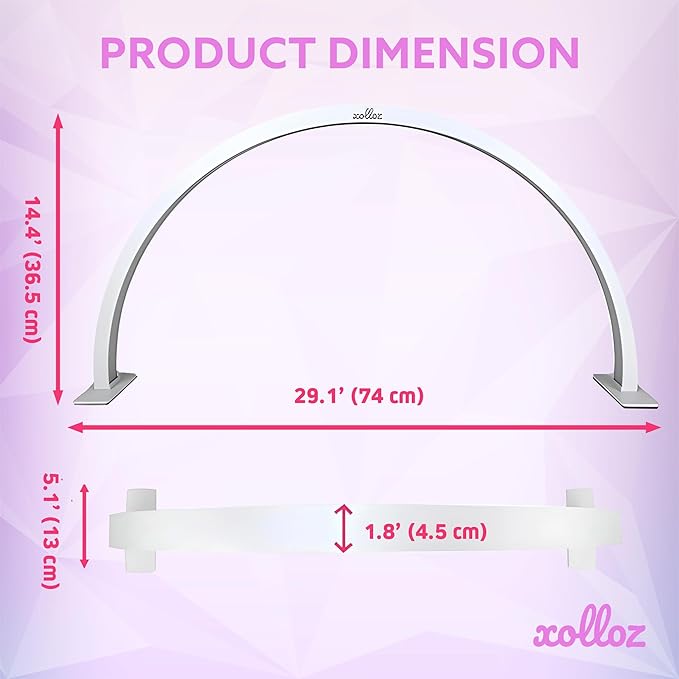 Half Moon Nail Desk Lamp – 3360 Lumen LED Light for Nail Techs, Tattoo & Lash Work, Moon Light for Desk – Sleek White Design, Touch Control