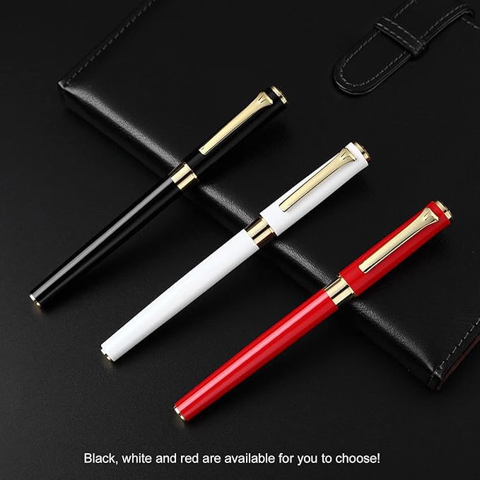 YIVONKA Luxury Ballpoint Pen Black Refill Line width 0.5mm,Best Office Pen Gift for Men & Women Professional Executive,Nice BallPens Classy Gift Box (Red)