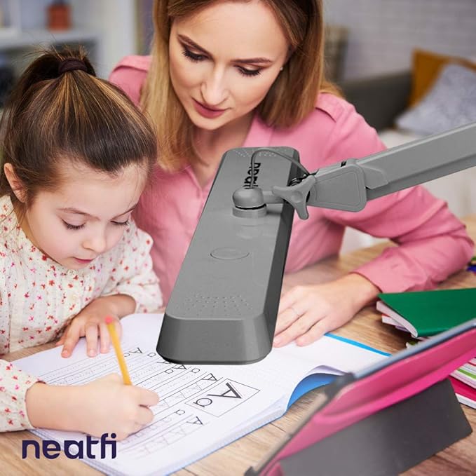 Neatfi XL 2,500 Lumens LED Task Lamp, 22 Inches Wide, 30W, 162 Pcs SMD LED, Eye-Caring, Desk Light with Clamp for Home, Office, and Study Room (Non-CCT, Silver)
