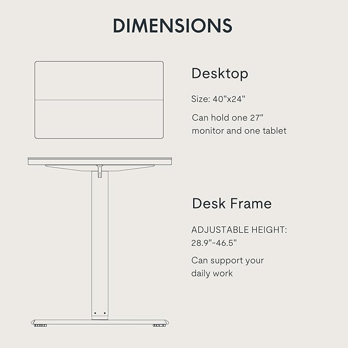 FLEXISPOT Standing Desk Electric Height Adjustable Desk with 40 x 24 Inch Splice Board, Home Office Computer Workstation, Black Top + Black Frame