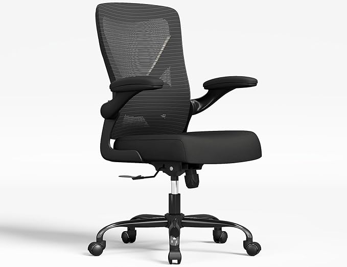 Ergonomic Office Chair - X-Shaped Computer Desk Chair Comfy, Gaming Chair, Office Chair with Lumbar Support, Mesh Office Chairs, Desk Chair for Long Hours(Black Gold)