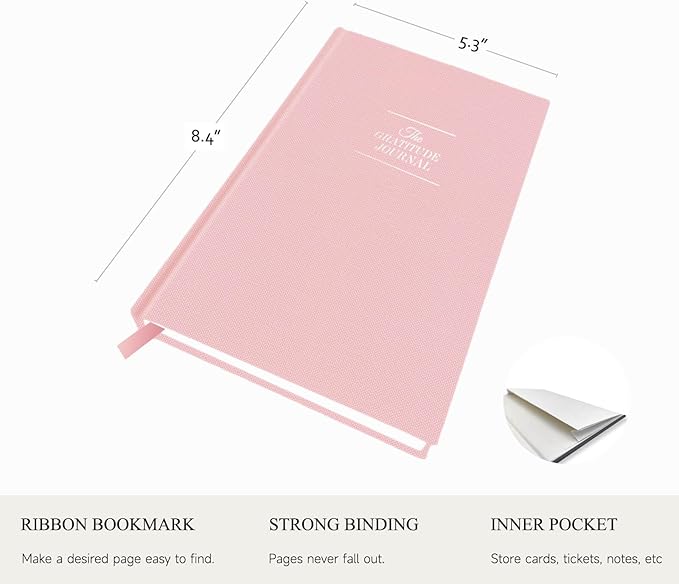 The Gratitude Journal for More Happiness, Optimism, Affirmation & Reflection - An Effective Manifestation Guide Journal, Undated Daily Journals for Women & Men (Pink)