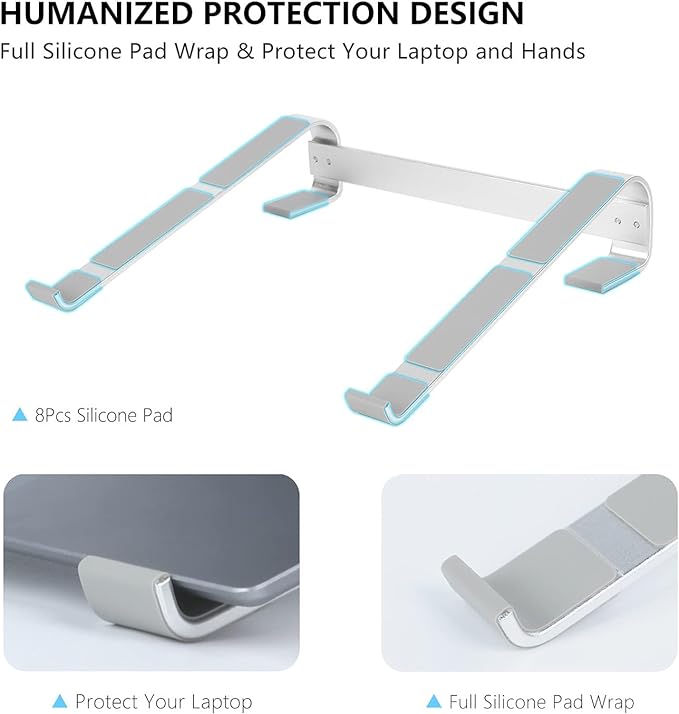 Laptop Stand for Desk, Ergonomic Aluminum Laptop Riser, Ventilated Notebook Stand Compatible with MacBook Air Pro, Dell XPS, HP, More 11-17.3 Inches Work from Home
