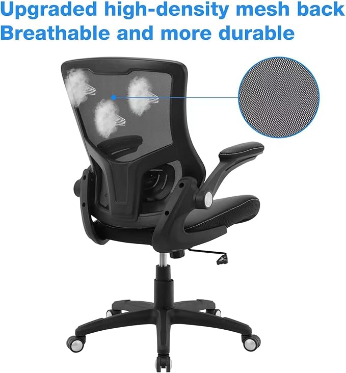 Ergonomic Desk Chair Set of 2 PU Leather Home Office Chair with Lumbar Support Flip-up Armrests, Executive Rolling Swivel Comfy Task Chair Computer Chair for Study Room (2pk)