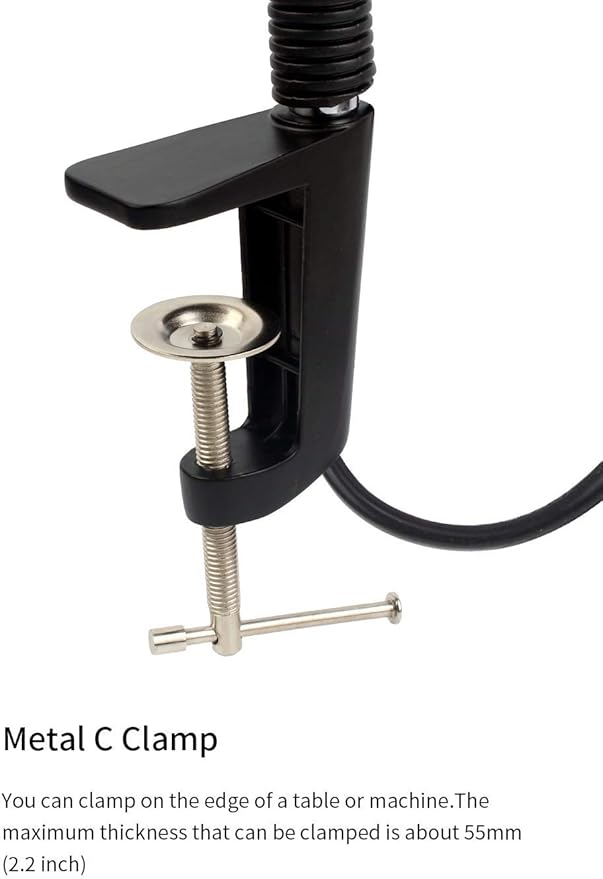 Gooseneck LED Light, Clamp Gooseneck Light 900 Lumen 120 Volt Fixed with C Clamp Industrial Work Lamp for Machine Tools and Lathe