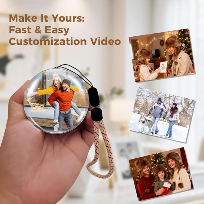 Memory Sphere Lamp, 2026 New 2.7" Crystal Ball Video Player Memory Orb Lamp, Personalized Uploadable Videos & Photos Video Gift for Couples Anniversary Birthday Christmas Gifts (White)